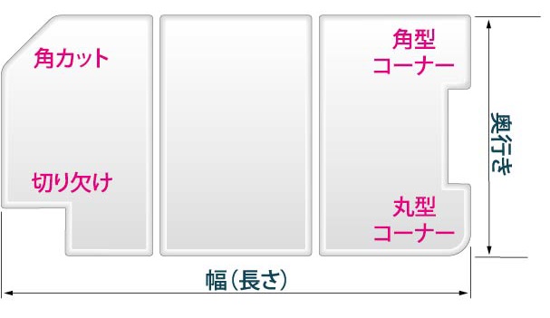 ー品販売 東プレ風呂ふた満足館  店鏡 オーダー ミラー 特注 Ａ寸法 ヨコ 995mm〜1000mm×Ｂ寸法 タテ  1201mm〜1240mm